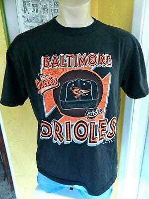 Baltimore Orioles Baseball 1990s Vintage Tee -faded Black T-shirt  S To 3 7605