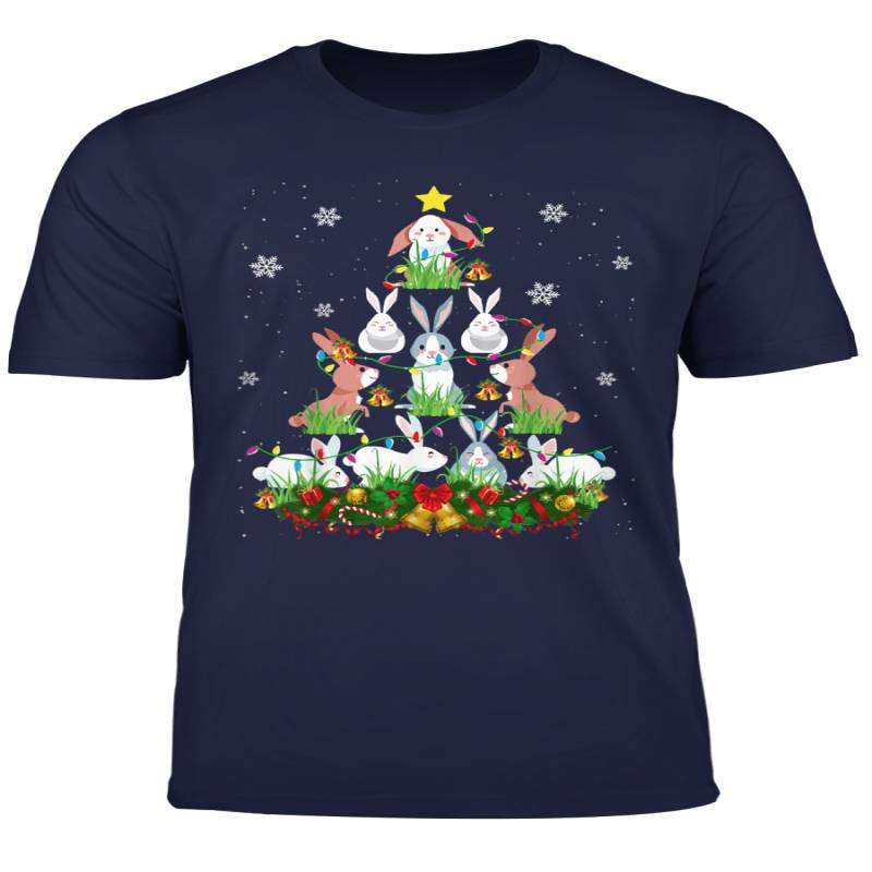 Rabbit Christmas Tree Cute Bunny Xmas Kids Women Gifts T Shirt