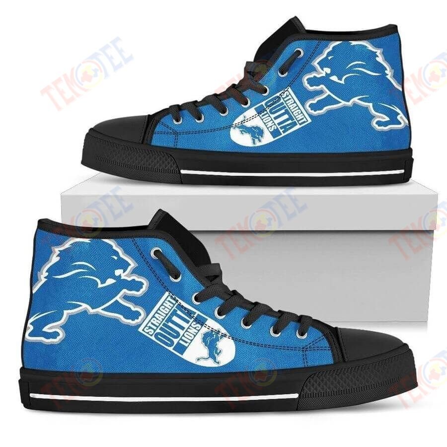 Mens Womens Straight Outta Detroit Lions High Top Shoes TMT123