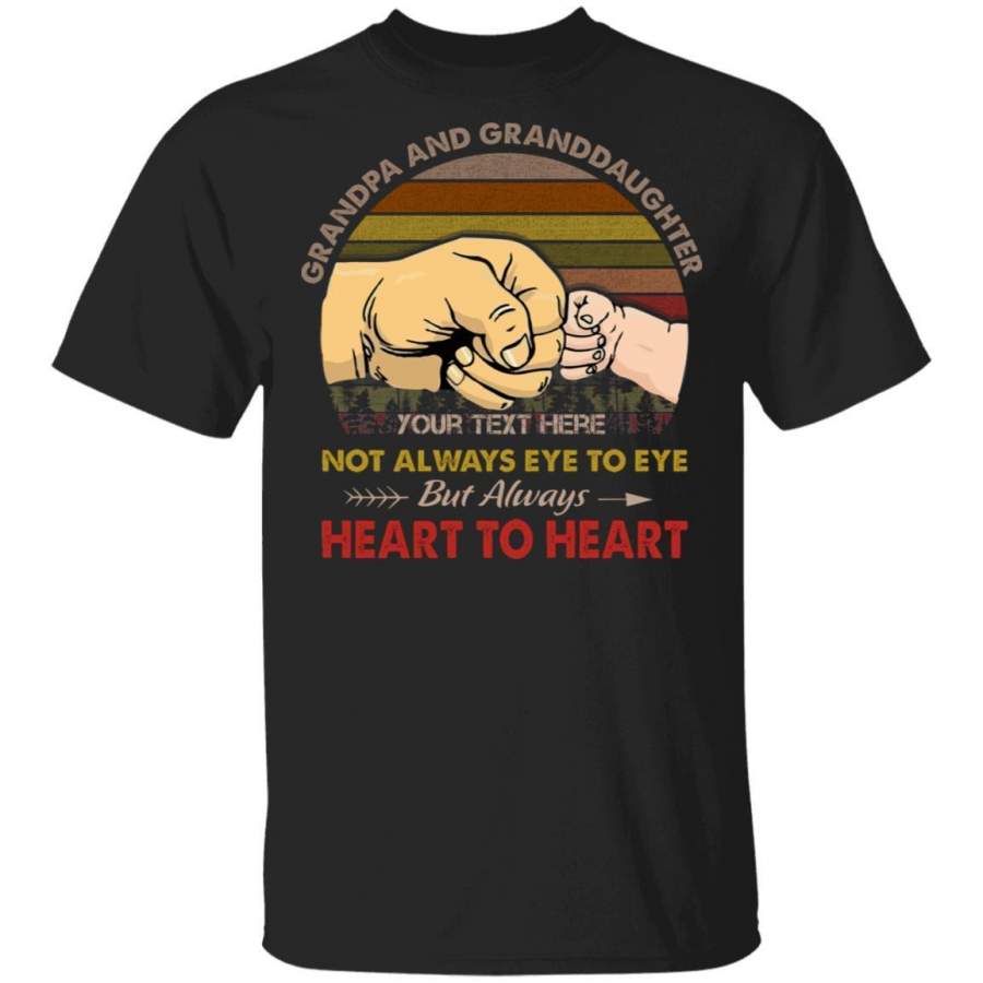 Grandpa And Granddaughter Personalized T-shirt Always Heart To Heart Vintage Tee MT05
