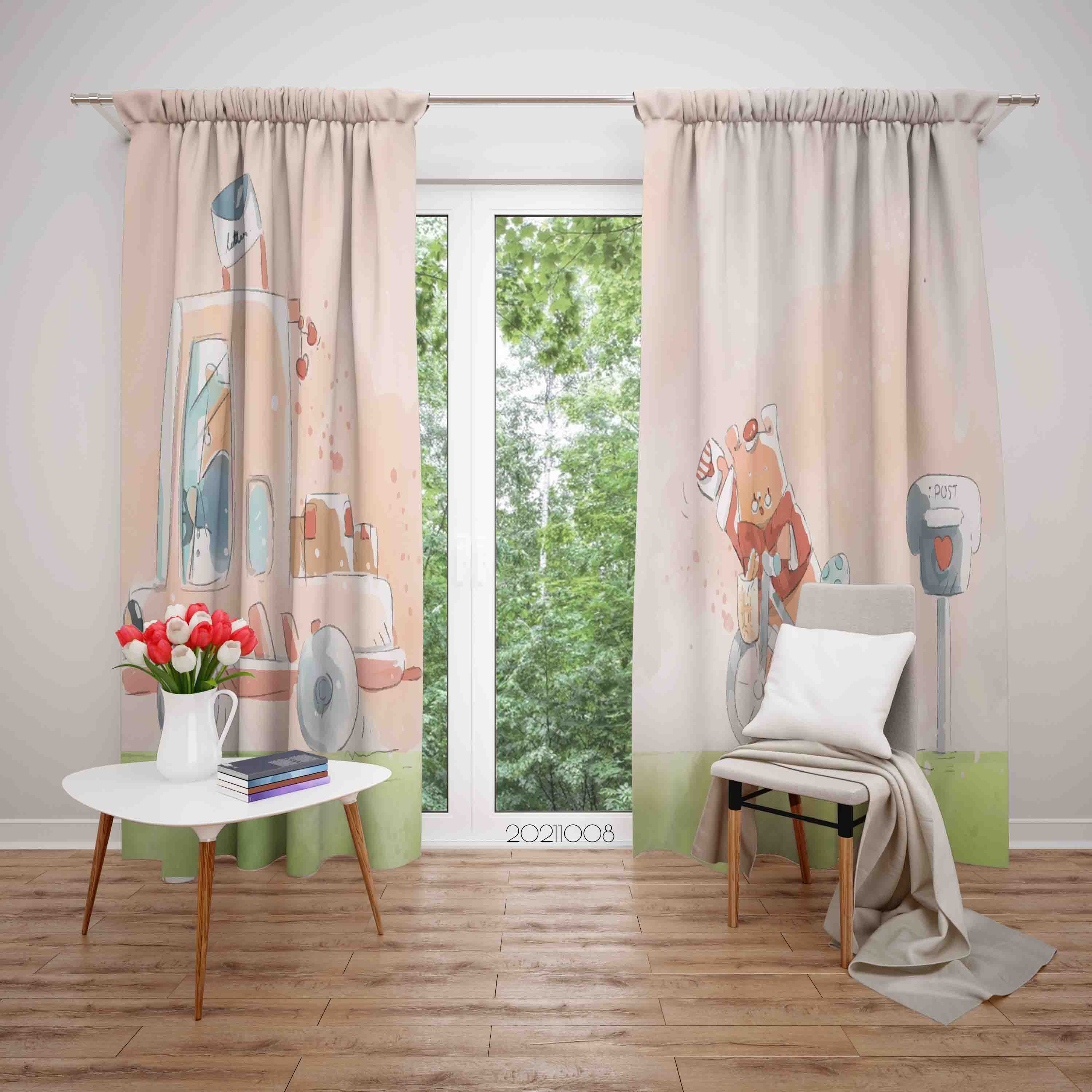 3D Cartoon Animal Car Pattern Curtains And Drapes Lqh 16