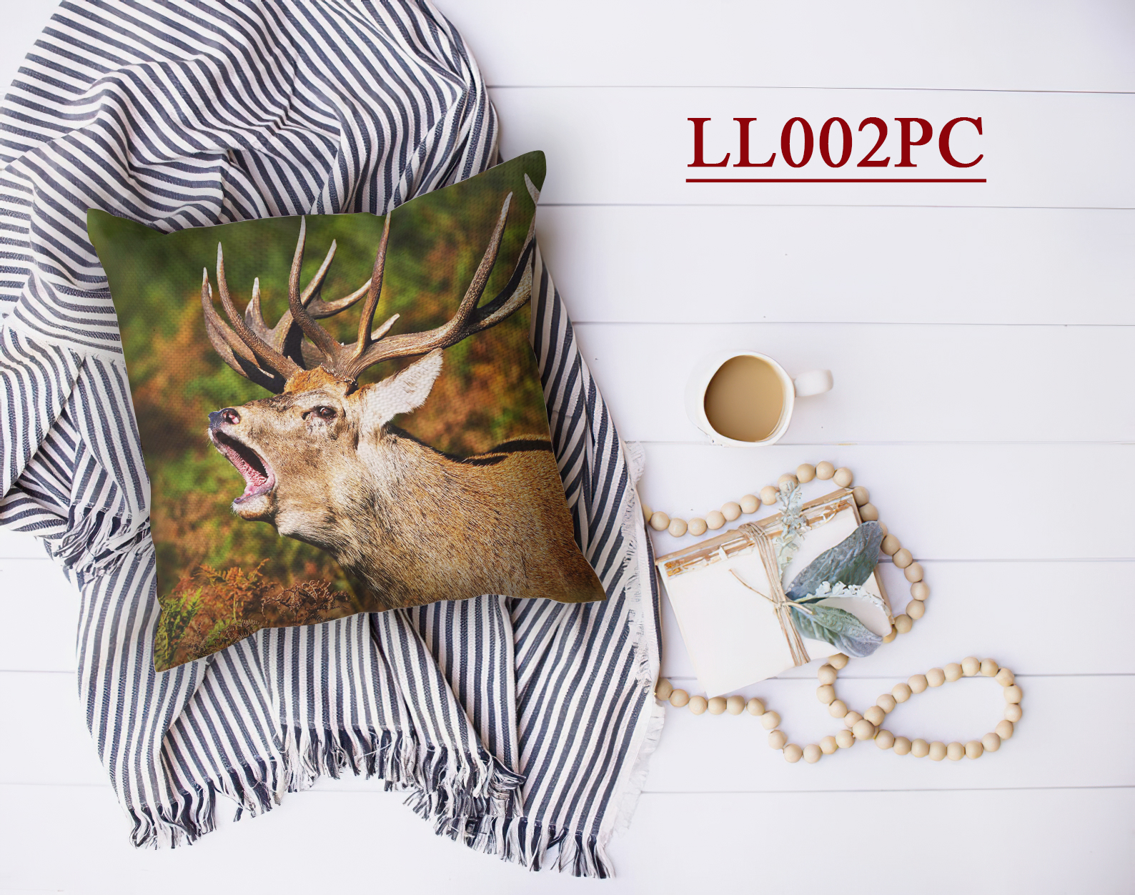 Canvas Pillow Cover With Deer Hunting Four Season, Pillow for Hunter, Gift for Deer Huting