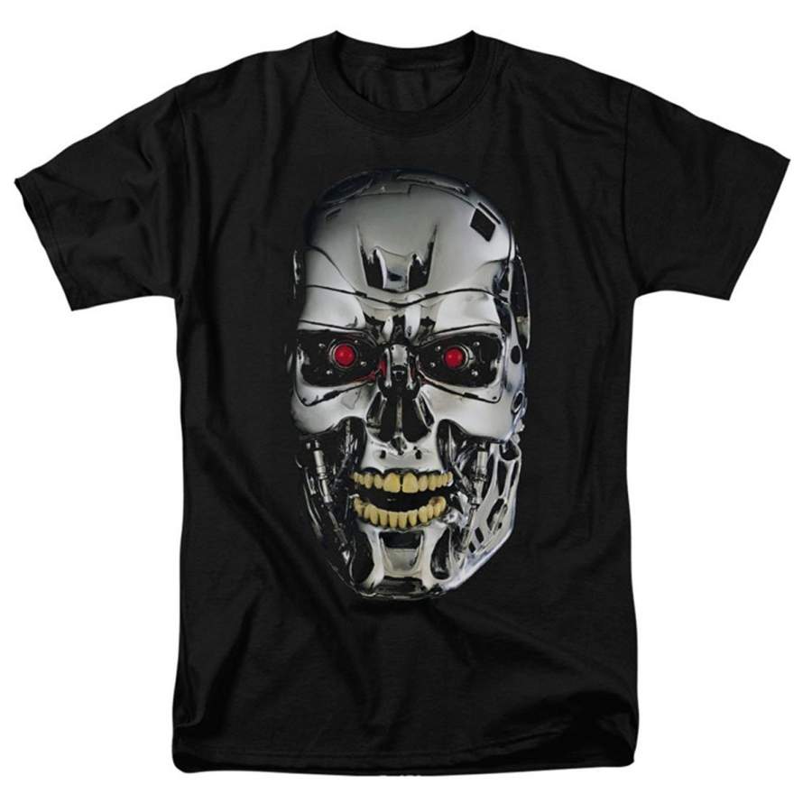 Terminator Skull Adult Fashion Short Sleeved T-Shirt For Men Summer Funny Tee Shirt