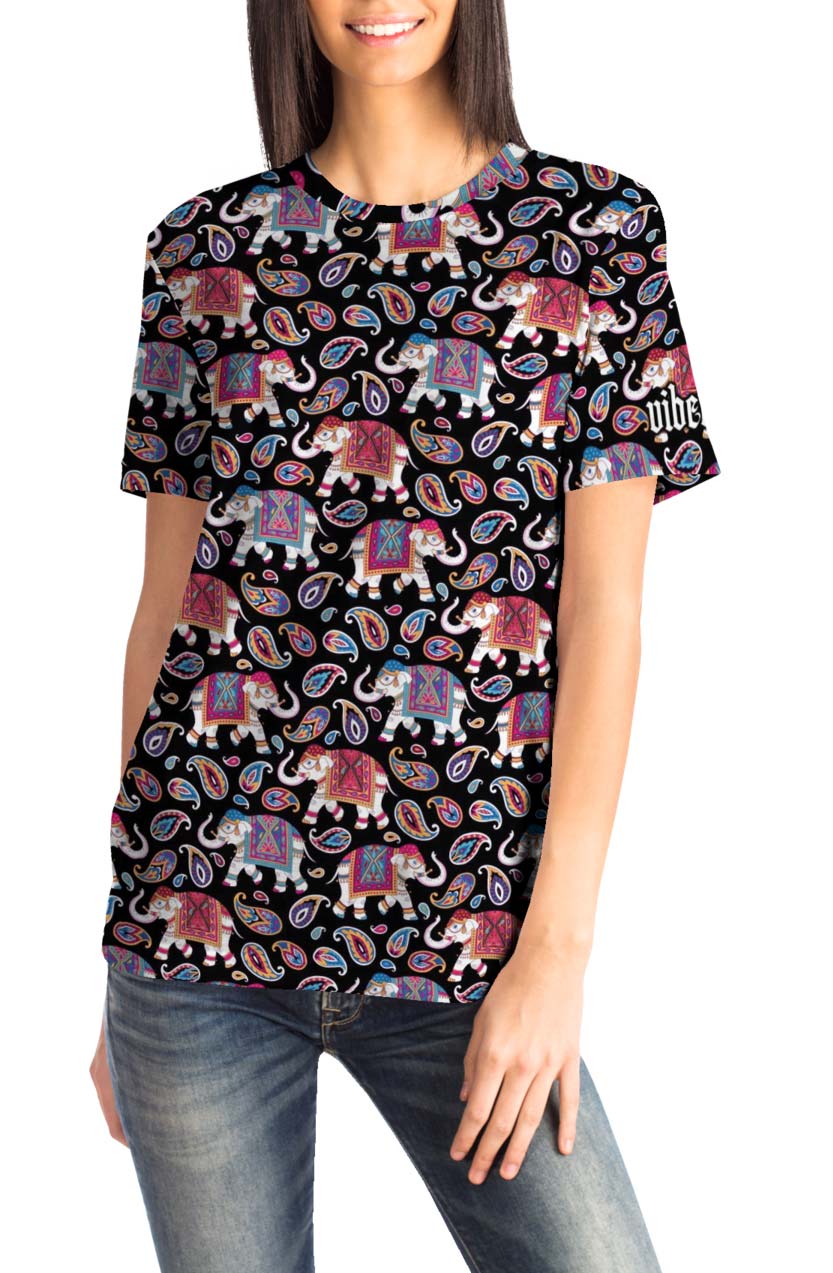 Indian Elephant Pattern T-shirt