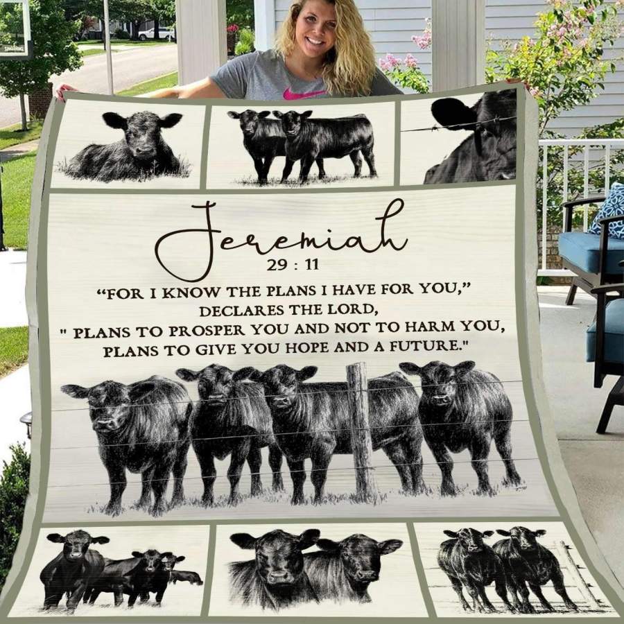 Blanket Gift For  Cow  Lovers Plan To Give You Hope And A Future