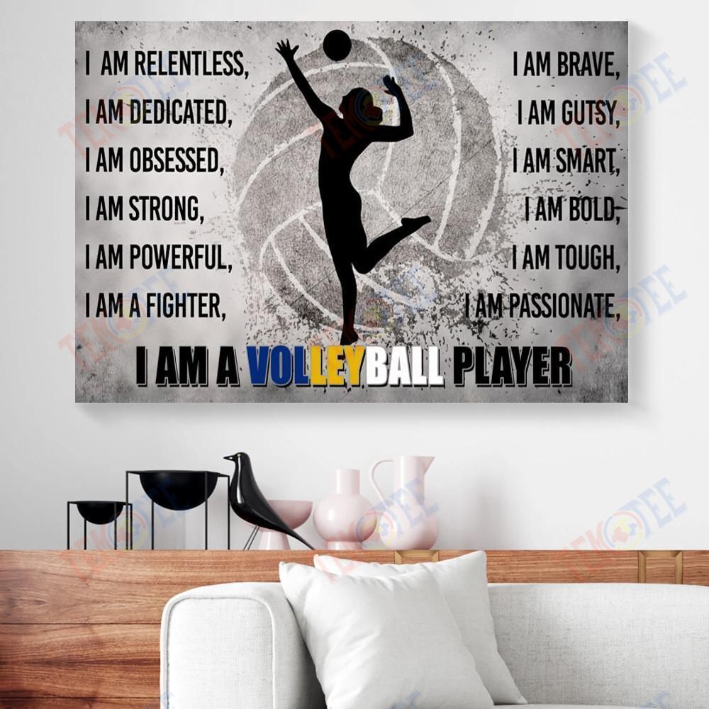 Canvas Prints I Am Brave I Am Gutsy I Am Smart Volleyball Horizontal Canvas Wall Art Elegant Wall Art Home Decoration