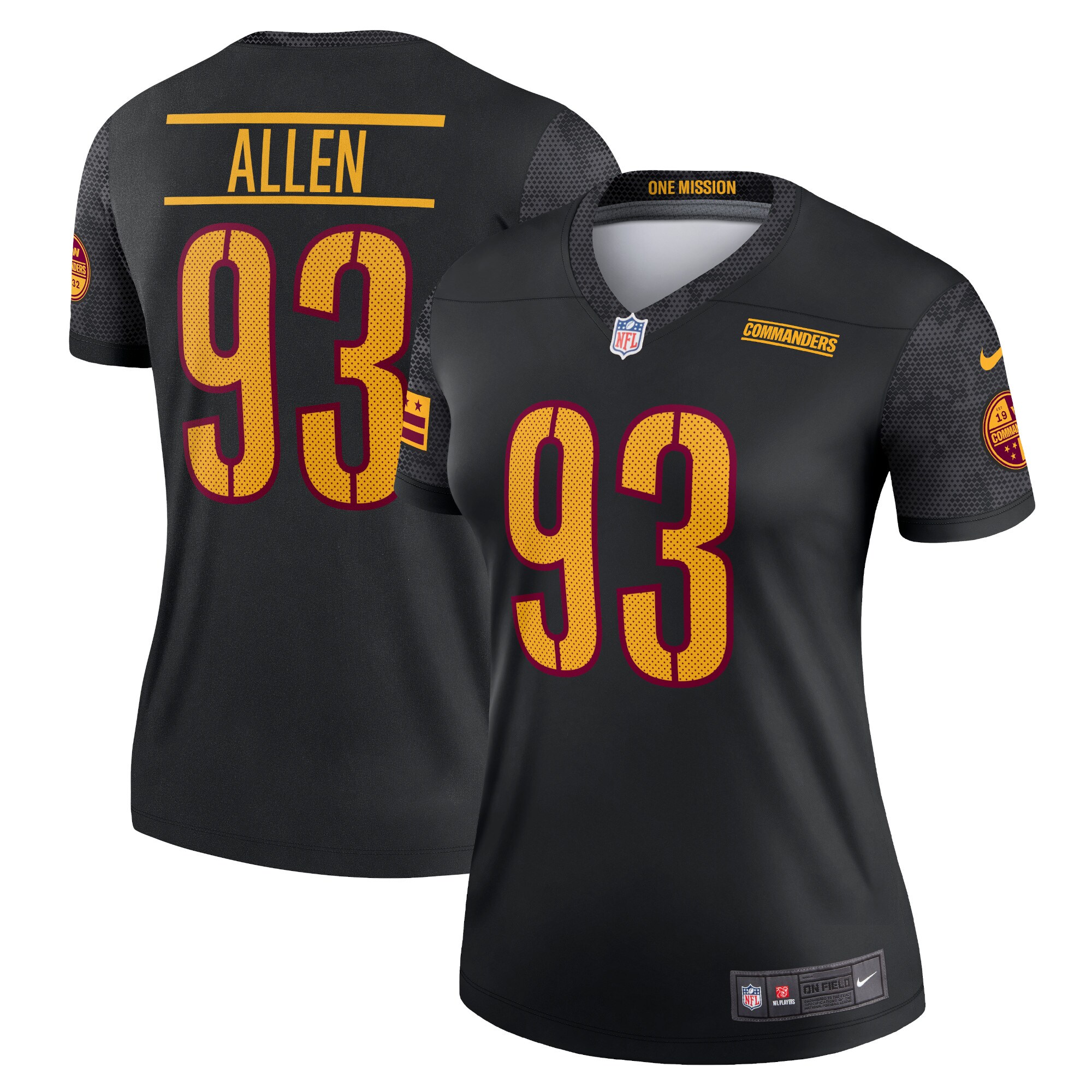 Women’s Washington Commanders Jonathan Allen Black Legend Jersey