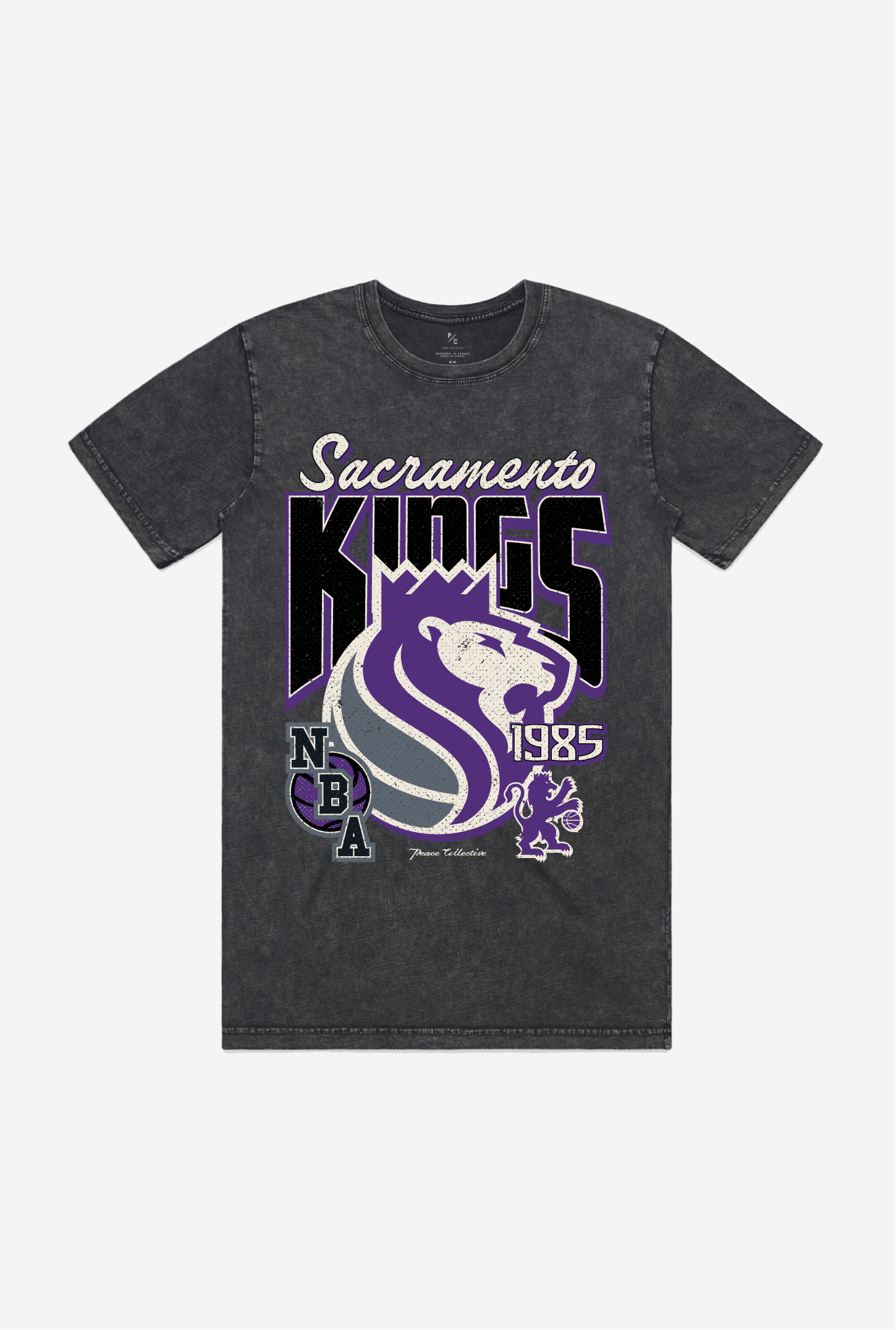 Sacramento Kings Stonewash T-Shirt – Black