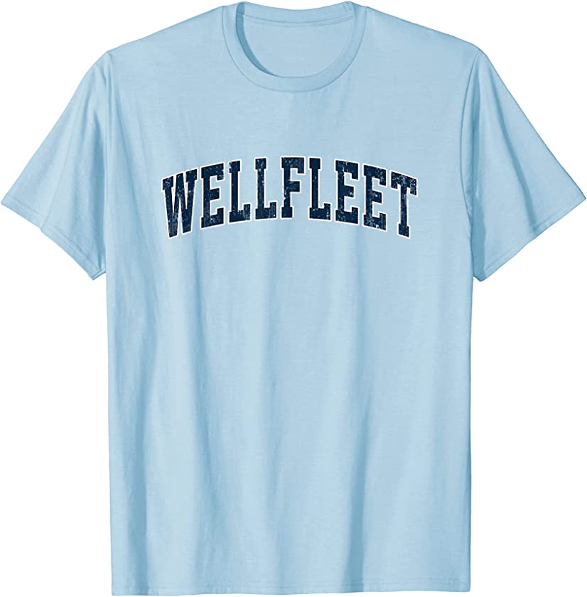 Wellfleet Massachusetts MA Vintage Sports Design Navy Design T-Shirt