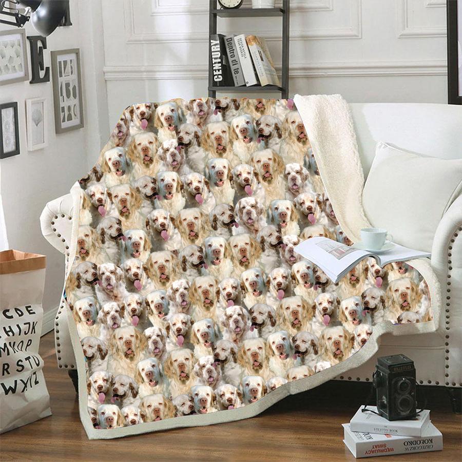 Clumber Spaniel A Bunch Of Dogs Blanket Dog Blanket Design