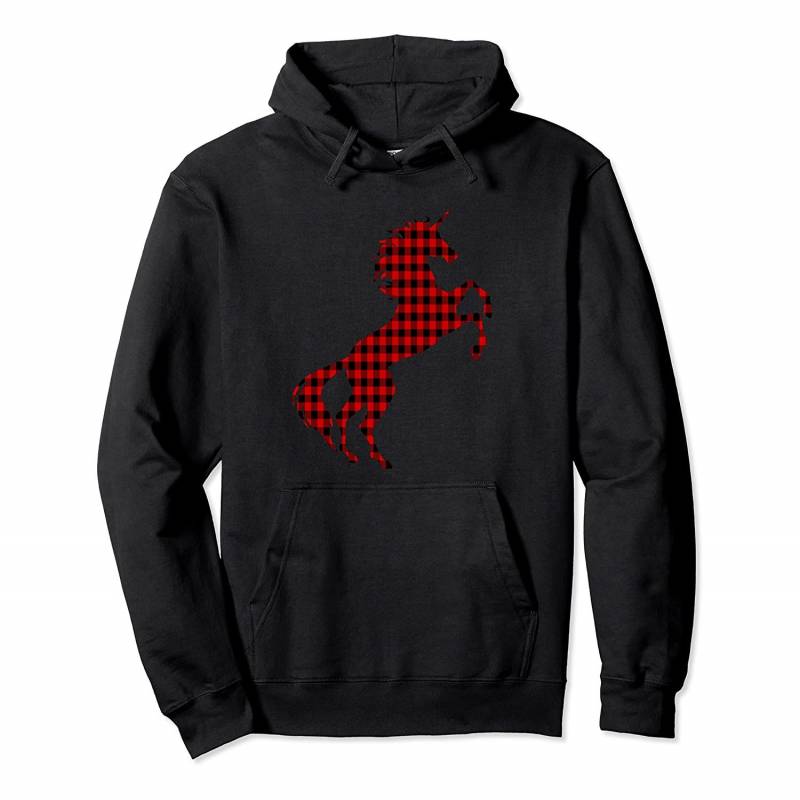 Unicorn Red Plaid Symbol Funny Magical Graphic Animal Hoodie, T-Shirt, Sweatshirt