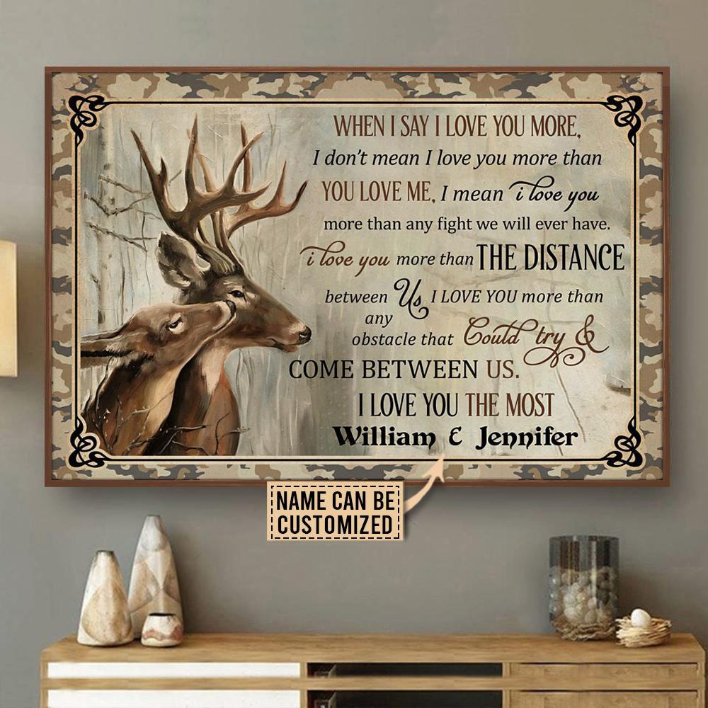 Aeticon Gifts Personalized Deer Forest Love You The Most Canvas Mom Dad Gift Home Decor