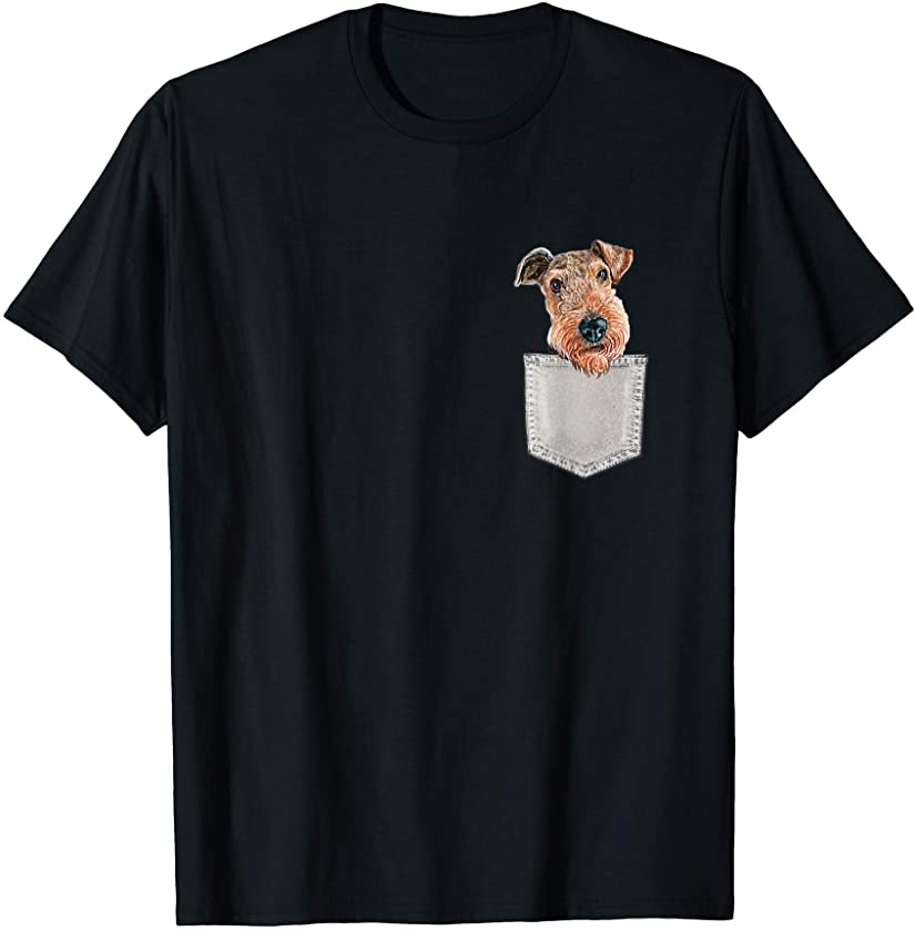 AIREDALE TERRIER In A Pocket Cute Puppy Dog Owner Gift T-Shirt