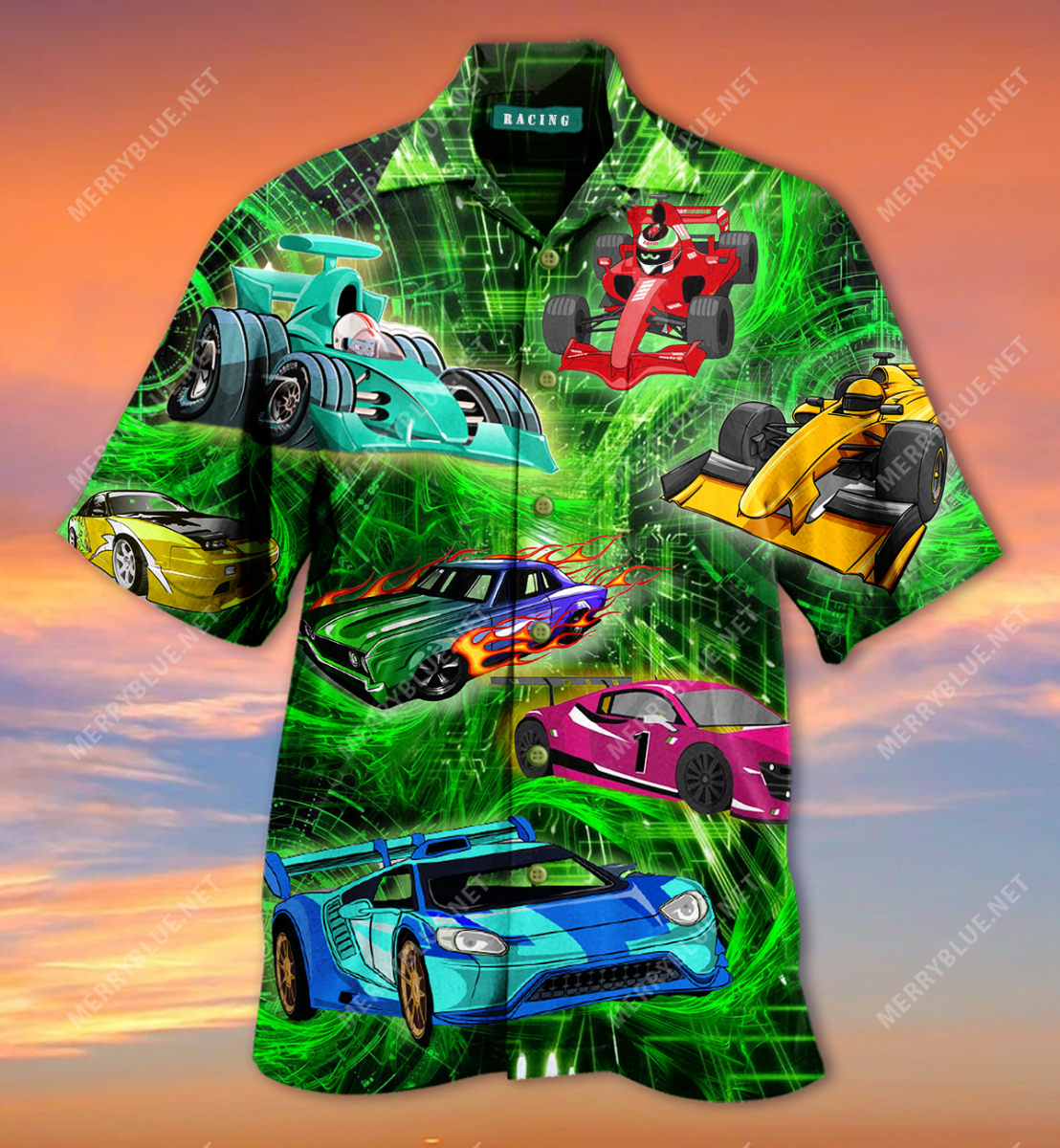 Auto Racing Car Matric Hawaiian Shirt Ha55495