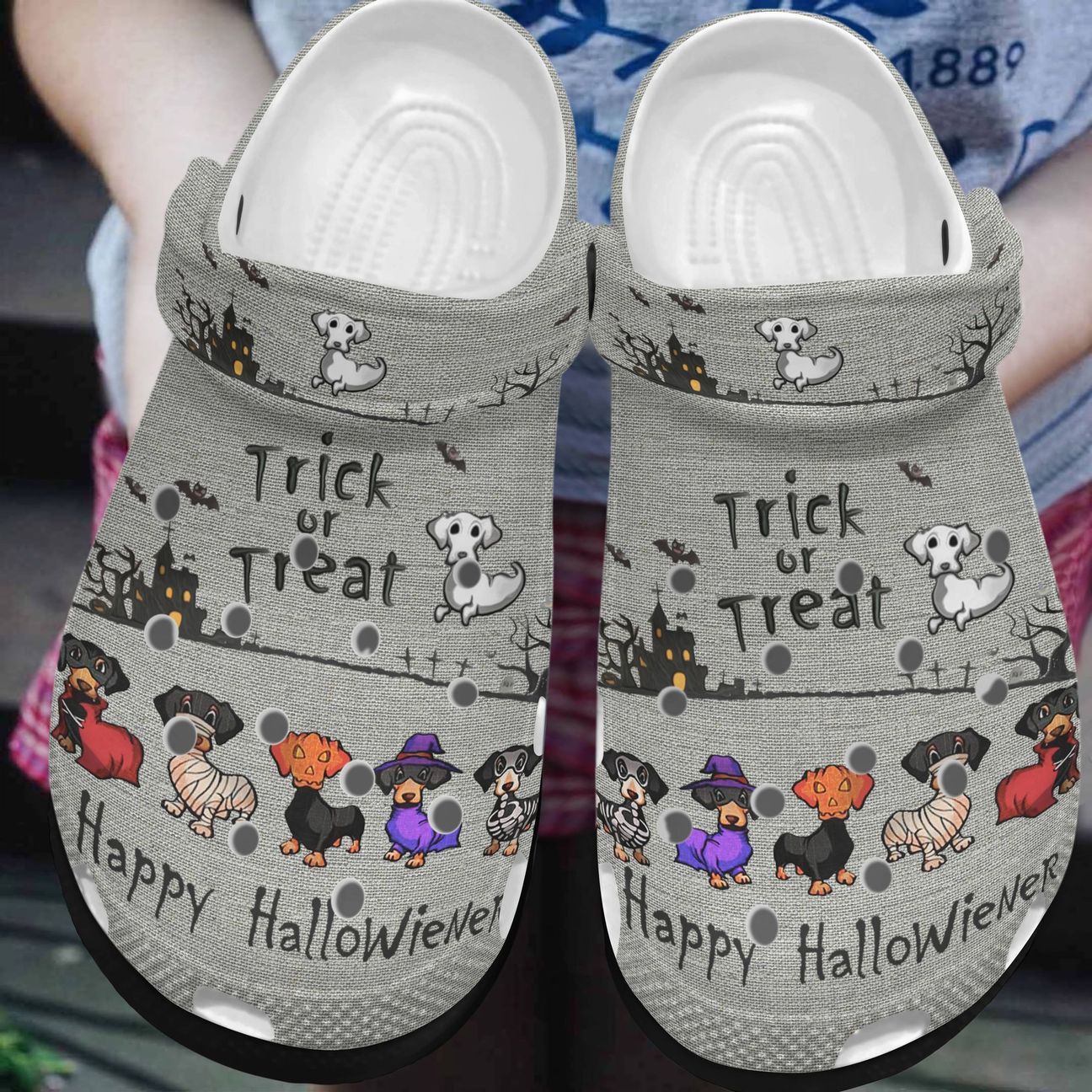 Dachshund Personalized Clog, Custom Name, Text, Color, Number Fashion Style For Women, Men, Kid, Print 3D Trick Or Treat