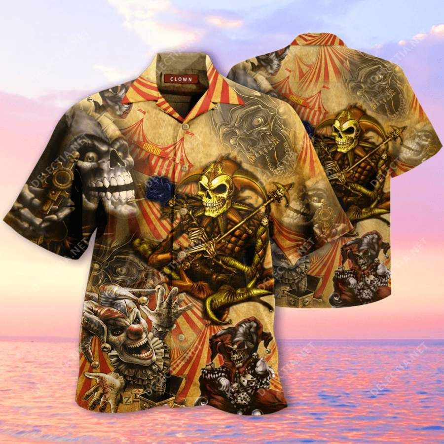 By Blood A King In Heart Clown Hawaii Aloha Shirts V Ha338