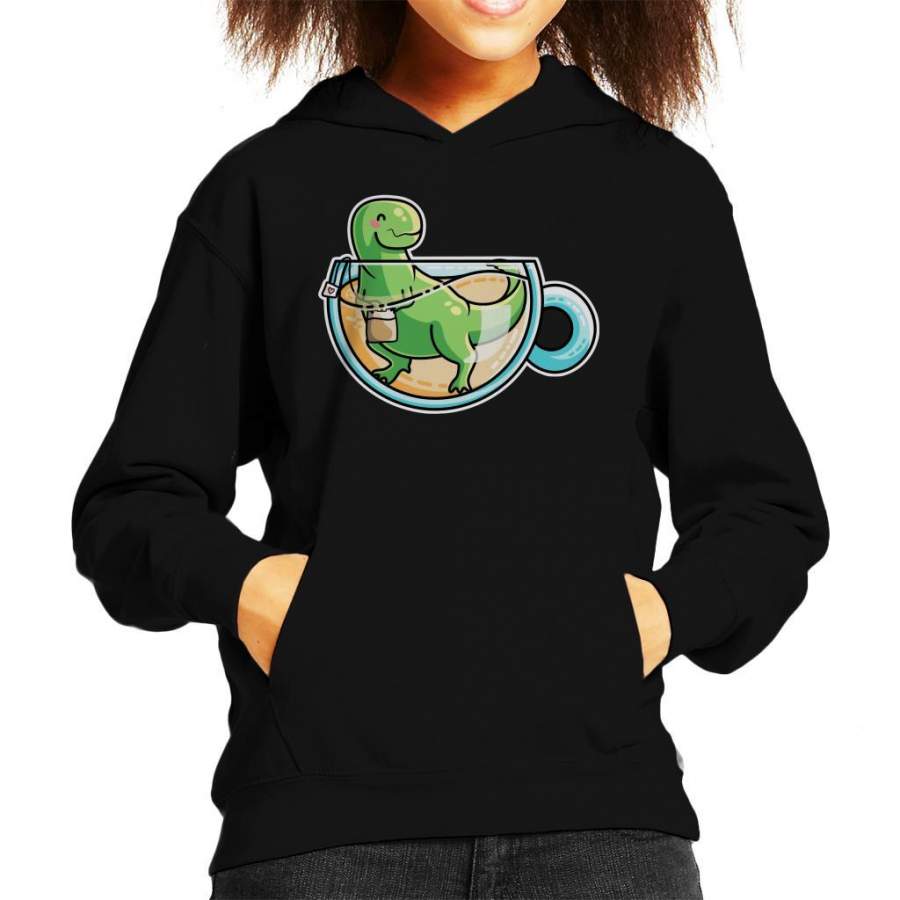 Tea Rex Dinosaur Kid’s Hooded Sweatshirt