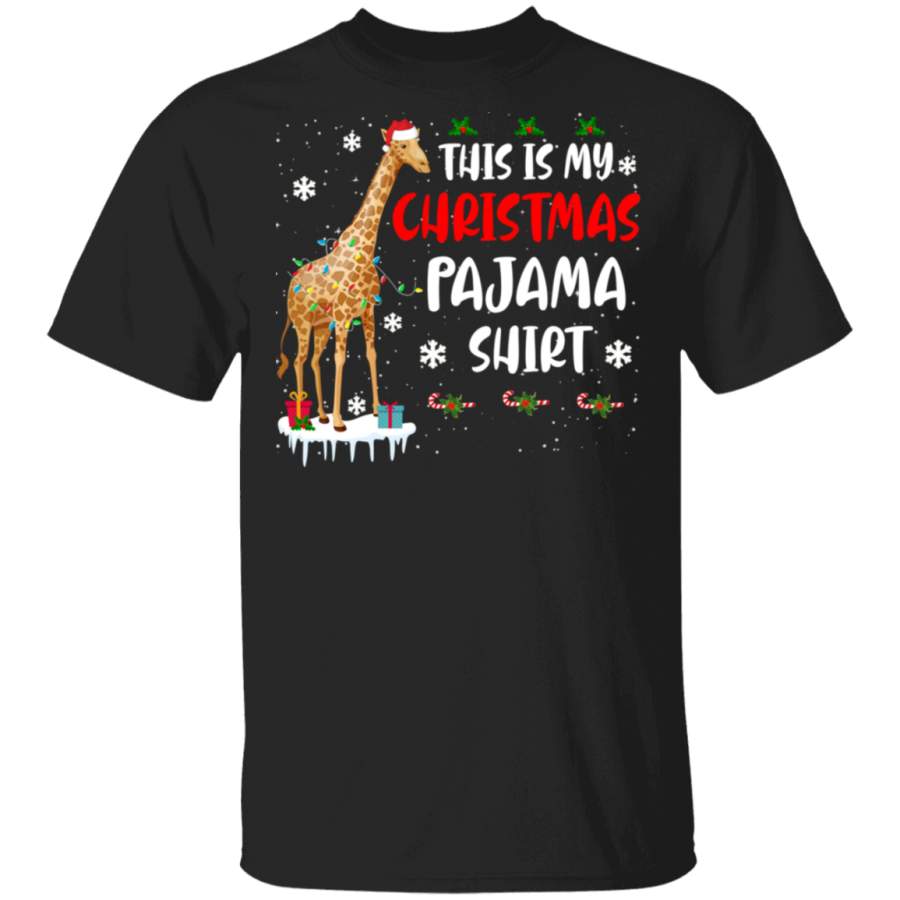 Christmas Shirt This Is My Christmas Pajama Shirt Funny Christmas Giraffe Lover Gifts Christmas T-Shirt