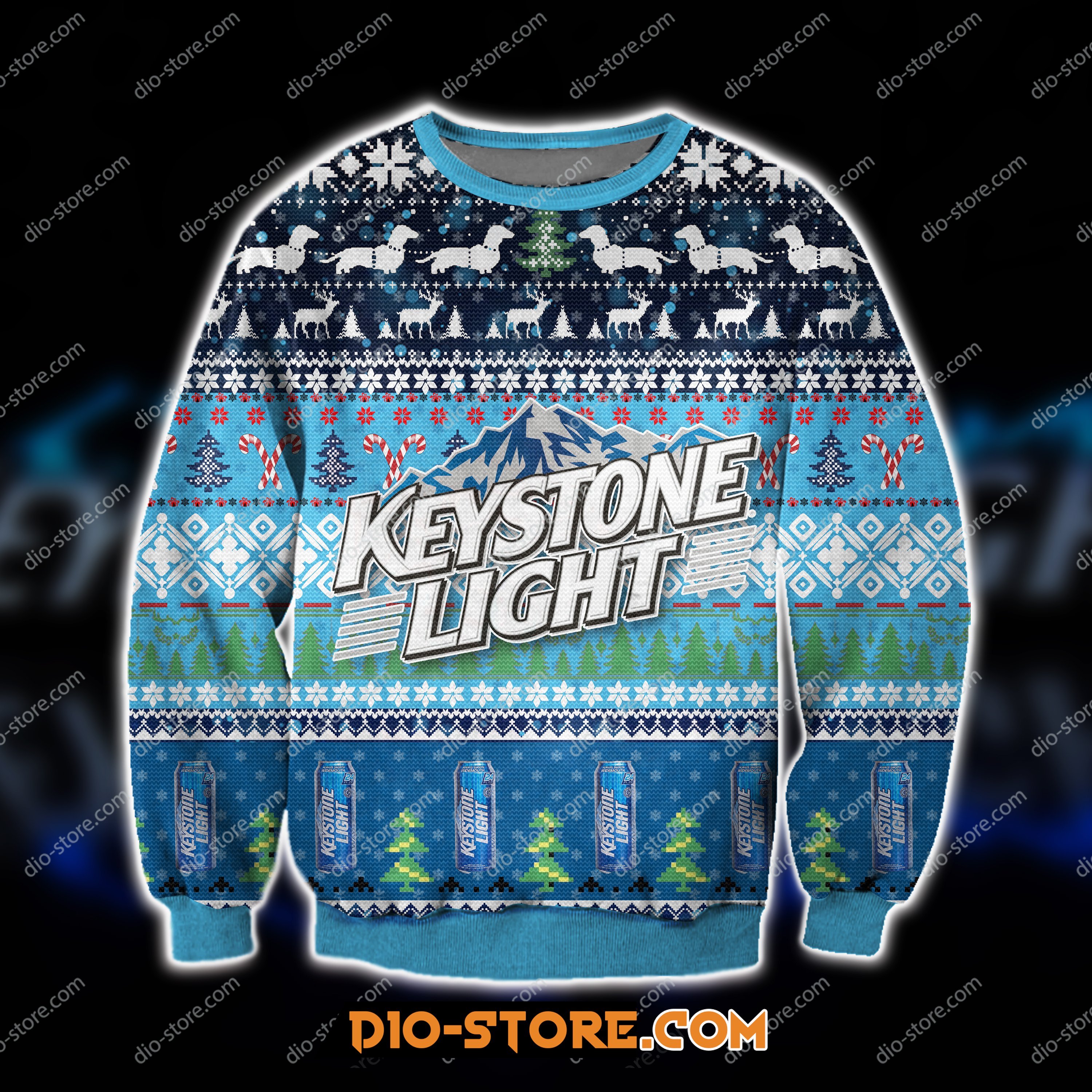 3D All Over Print Keystone Light Beer Ugly Christmas Sweater Hoodie All Over Printed Cint10315