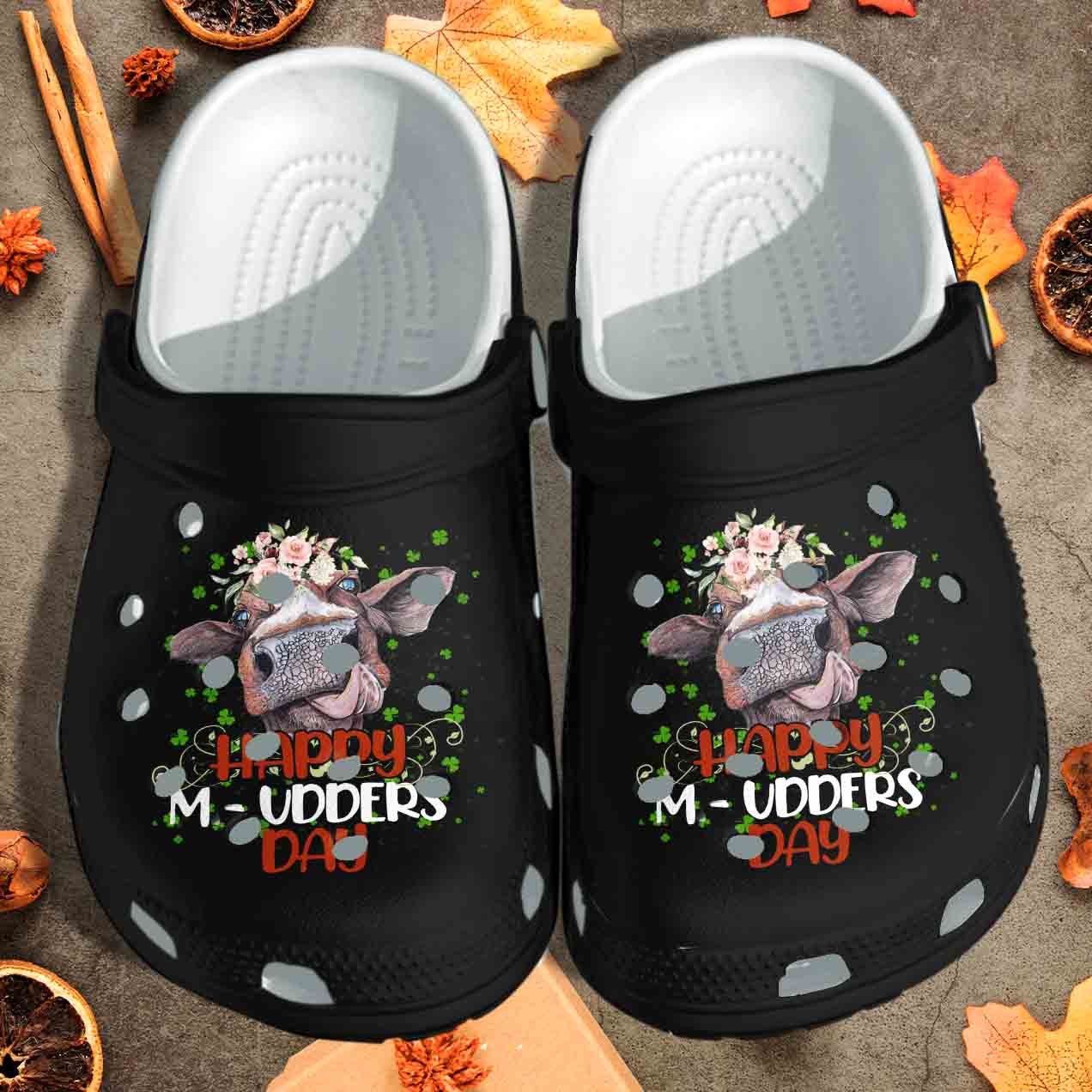 Cow Funny Happy Mudders Day Crocss Shoes Clogs – Funny Cow Heifer Farmer Clog Birthday Gift For Man Woman For Men Women Kids