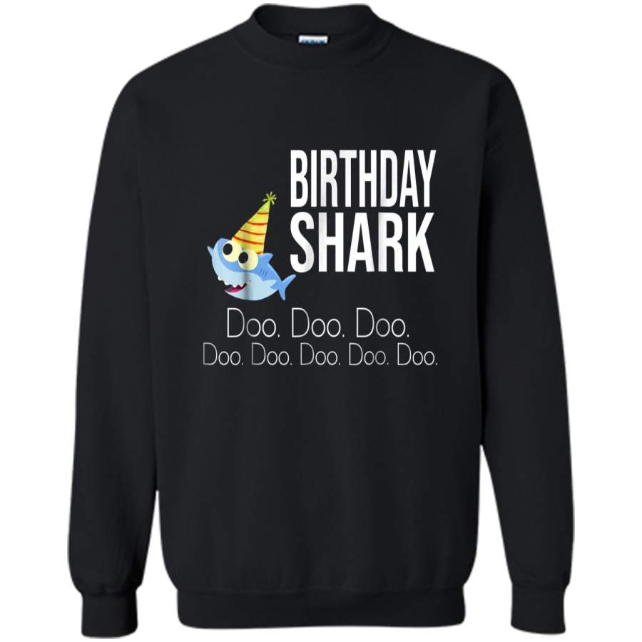 "Birthday Shark" Baby Mommy Daddy Matching Family  Printed Crewneck Pullover Sweatshirt