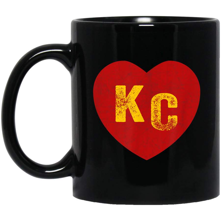 KC Red Kansas City 2020 Heart Kc Letters Vintage Love Hearts Mug