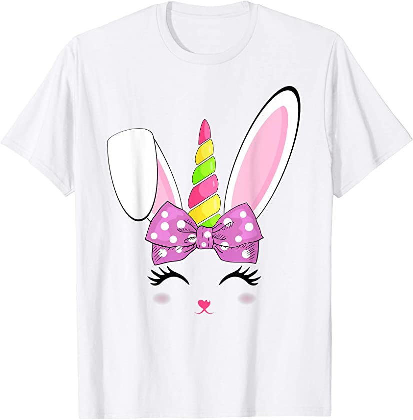 Cute Easter Bunny Face For Women Girls Kids T-Shirt