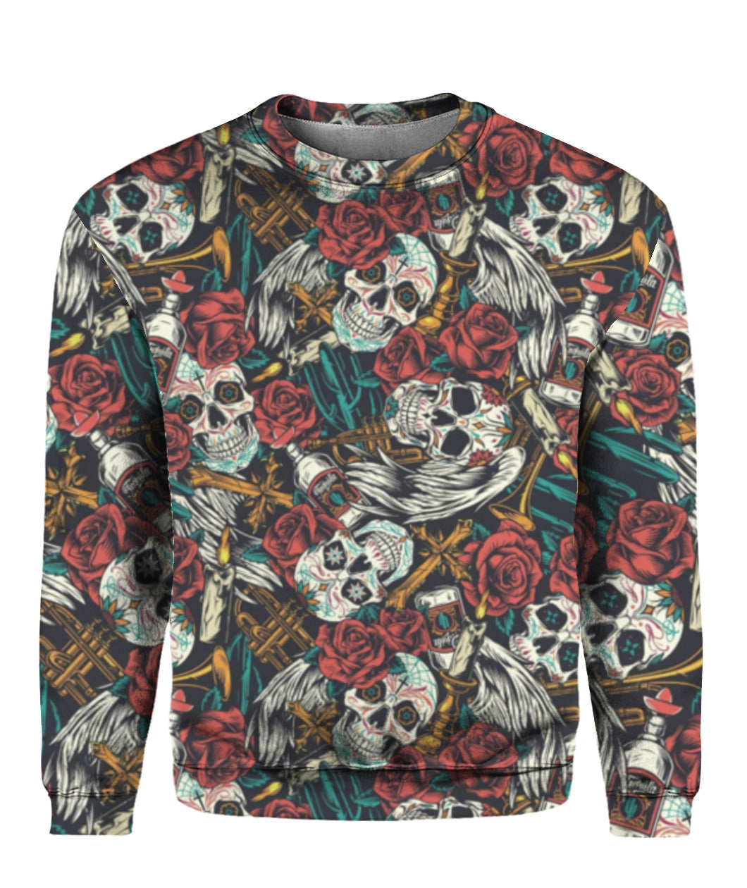 Halloween Day Of The Dead Crewneck Sweatshirt All Over Print Sweatshirt For Women Sweatshirt For Men