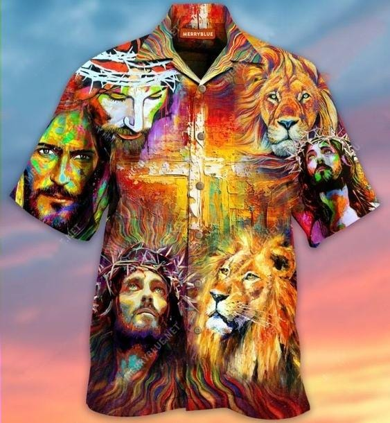 Jesus Is My King Lord Savior Colorful Painting Art Work Hawaii Shirt Ha96816