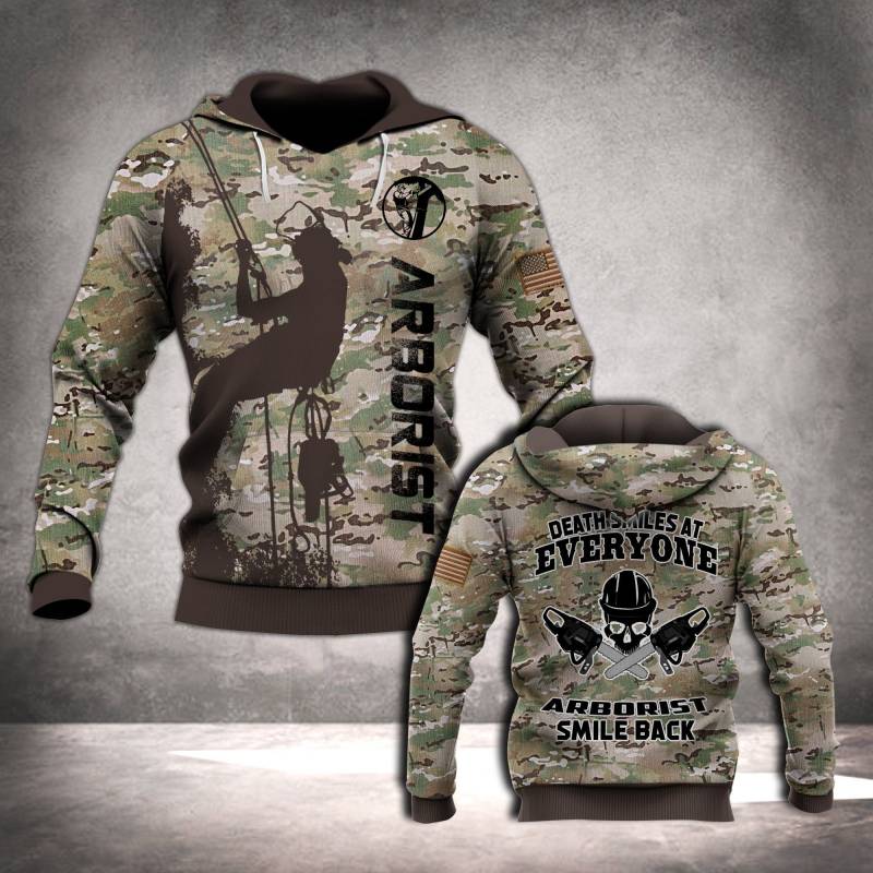 Arborist Smile Back Camo 3D C1 Hoodie