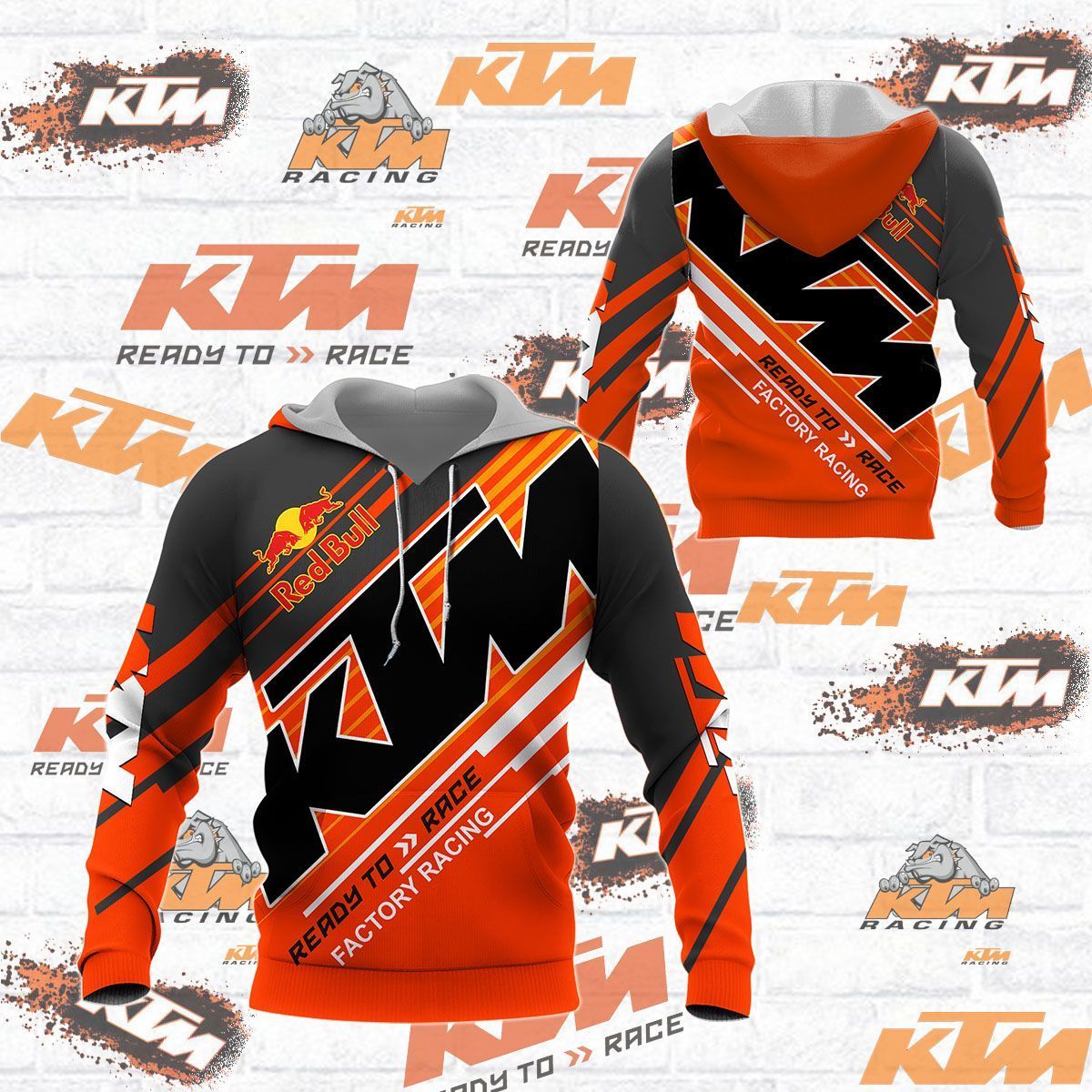 3D All Over Printed KTM Racing  Shirts Ver4 (Orange)