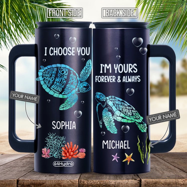 Personalized Turtles Couple Kd2 Abab1105008Z 12Oz Stainless Steel Insulated Tumbler