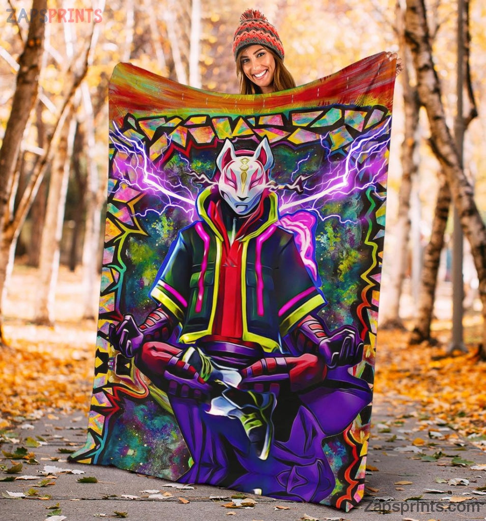 Kitsune Drift Mask Fortnite Blanket