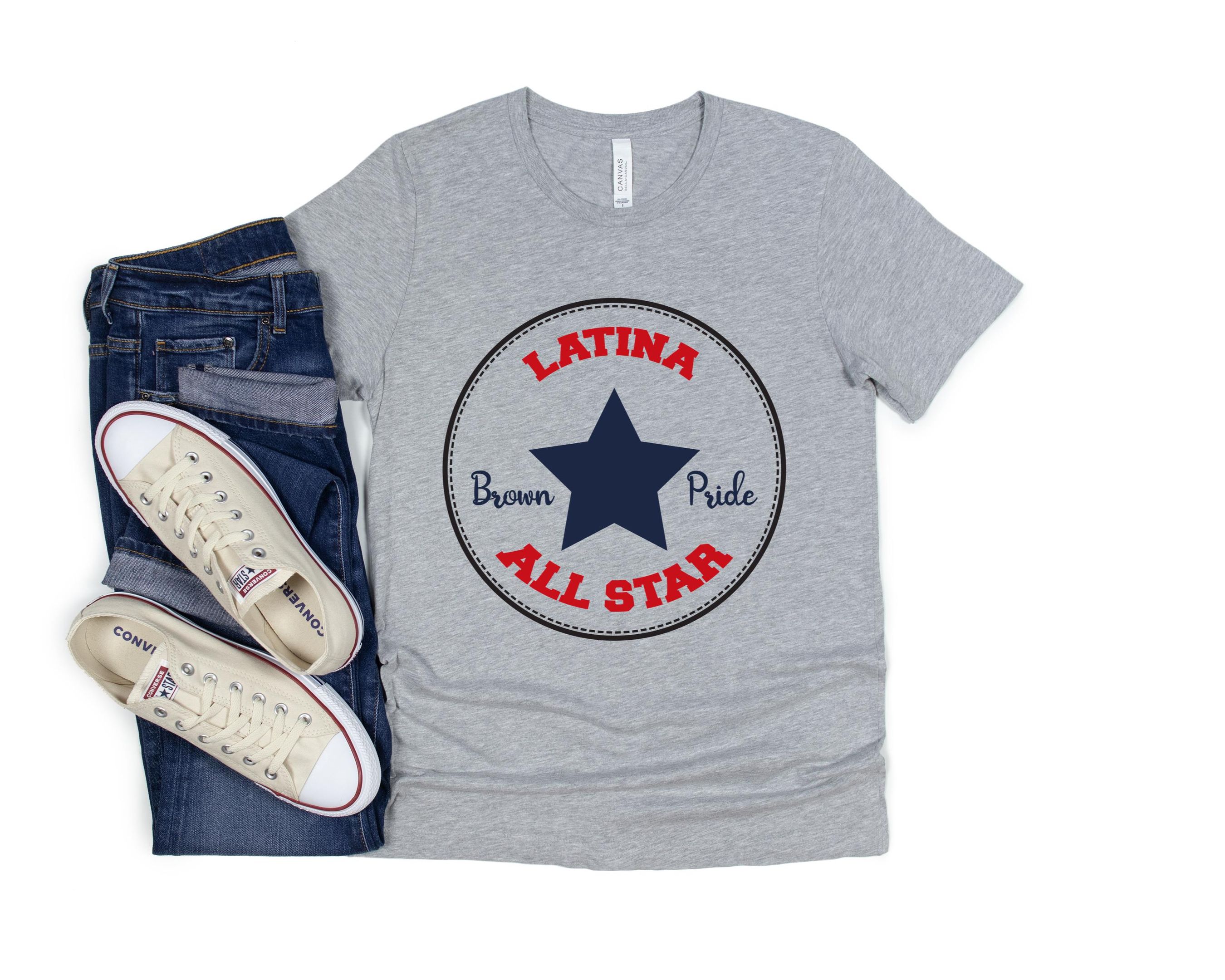 Latina Brown Pride All Star Shirt, Feliz Navidad Shirt, Merry Christmas Shirt, Latina Christmas Shirt, Christmas Gifts