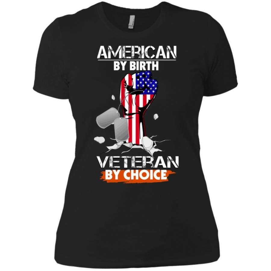 AGR American By Birth Veteran By Choice Shirt Ladies’ Boyfriend