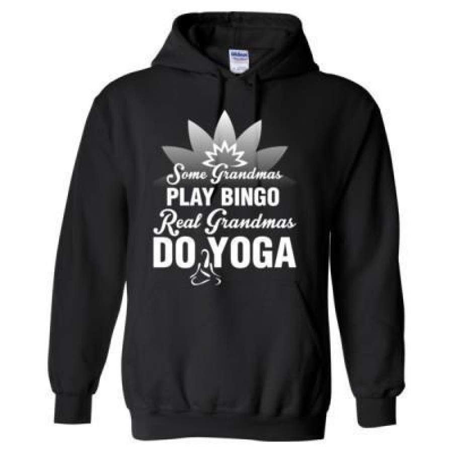 AGR Some Grandmas Knit Real Grandmas Do Yoga – Heavy Blend™ Hooded Sweatshirt