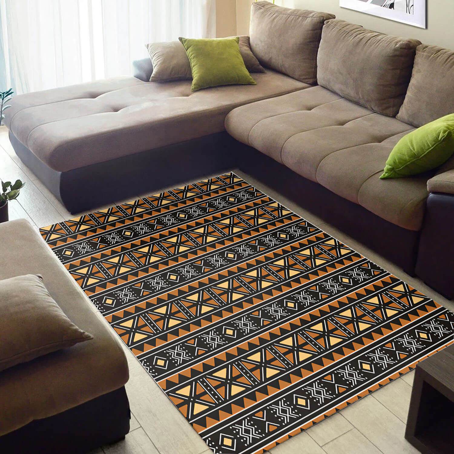 Modern African American Rug Abstract Afrocentric Pattern Art African Large Carpet African Inspired Home Decor WBG3667