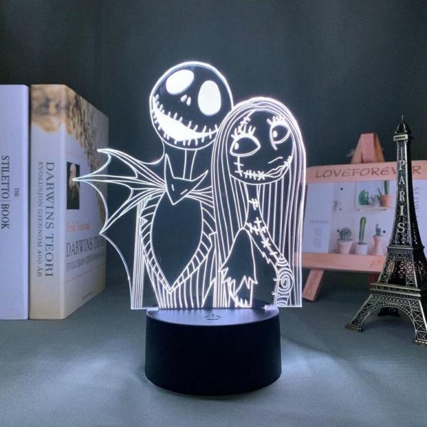 The Nightmare Before Christmas Acrylic Led Light Night Light 3D Led Light Lamp For Kids Christmas Gift Jack And Sally Christmas Led Jack Skellington