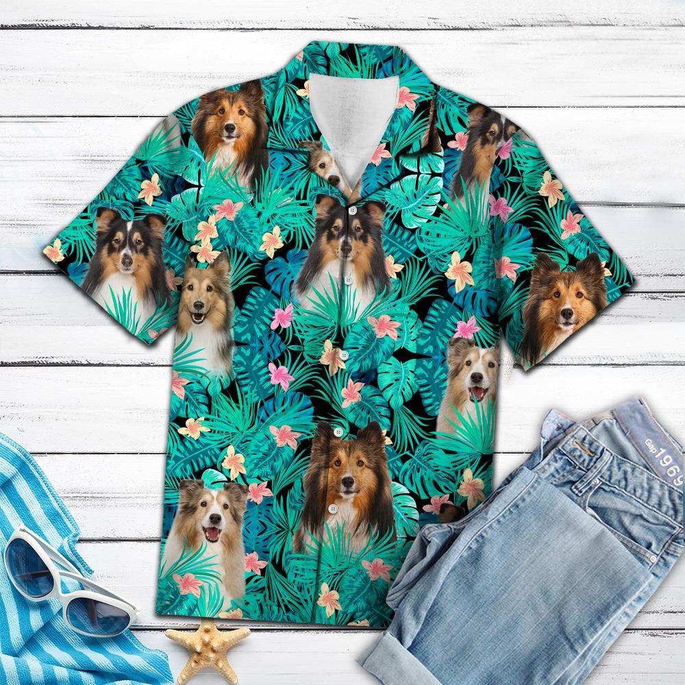 Shetland Sheepdog Tropical Hawaiian Shirt Ha65673