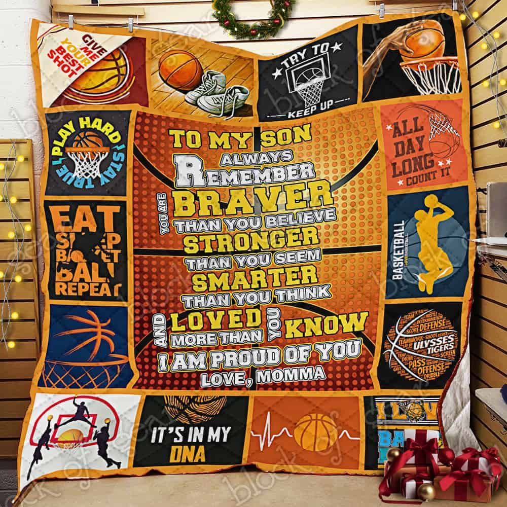 To My Son, Love Momma – Basketball Quilt