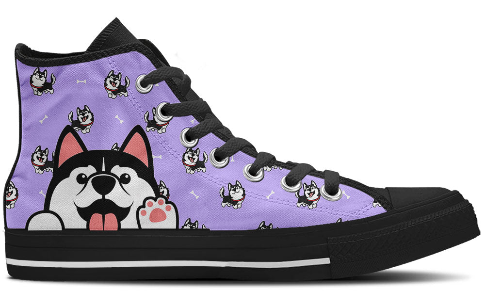 Siberian Husky Doodle High Tops