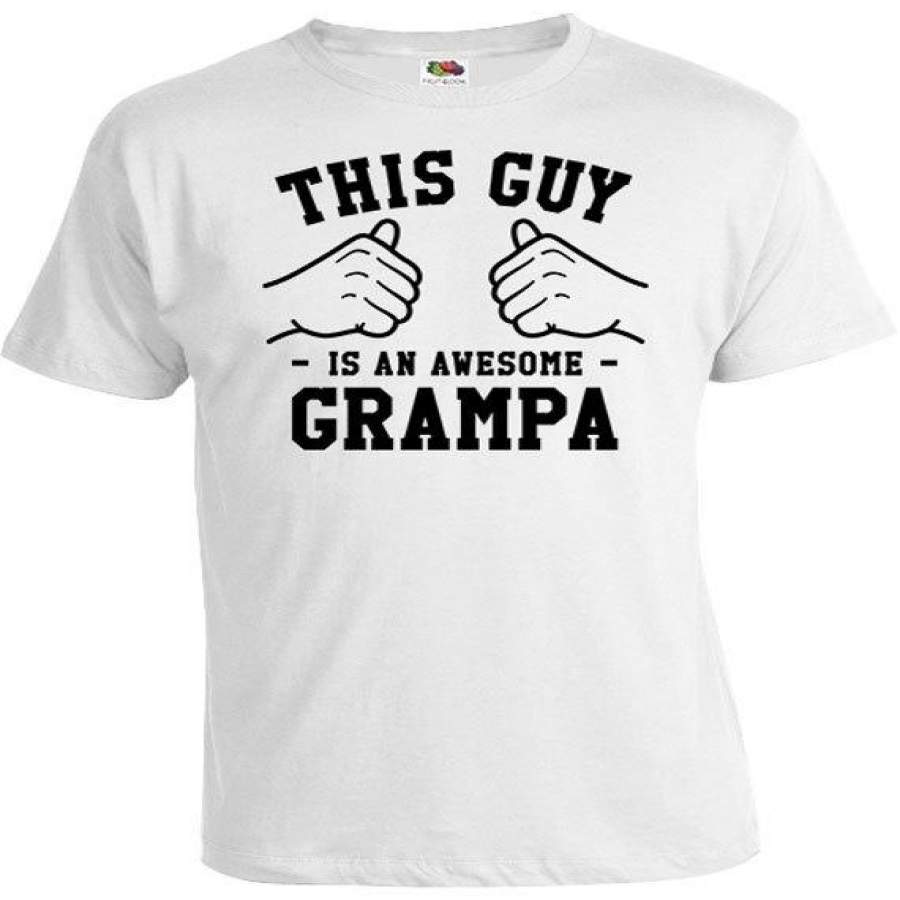 This Guy Is An Awesome Grampa Papa T Shirt Grandpa Tshirt Fathers Day Shirt Grandfather Gifts Family Clothes-A591