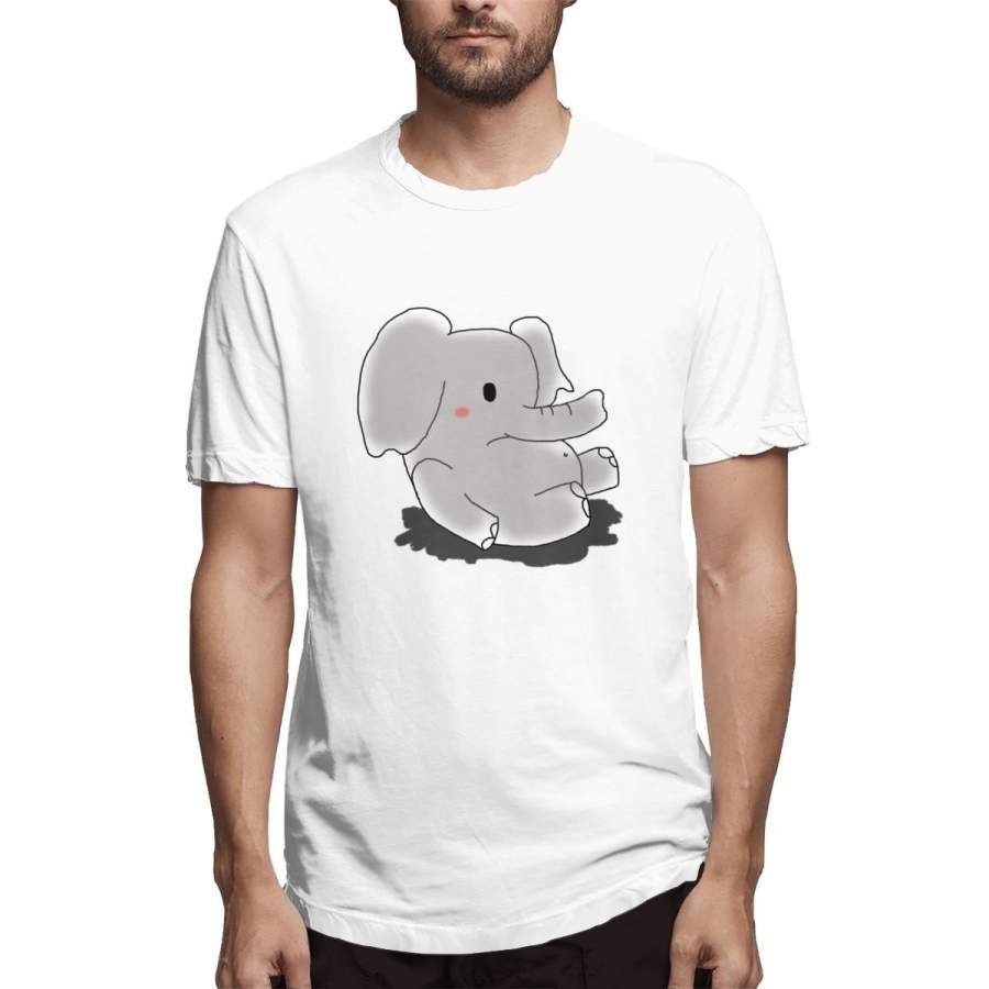 Summer Fashion Men’s Cotton T-shirt I Am Am Elephant Graphic T-shirt Printed Plus-size Men’s T-shirt Summer Tops