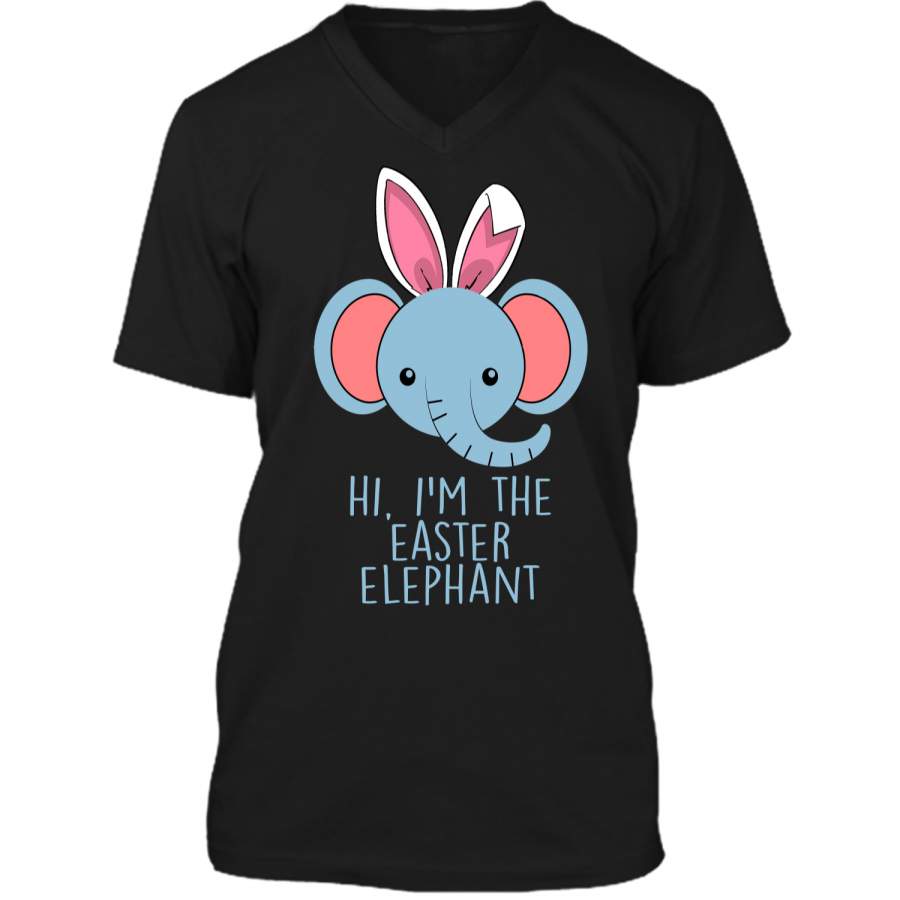 Cute and funny bunny elephant Easter bunny shirt. Mens Printed V-Neck T