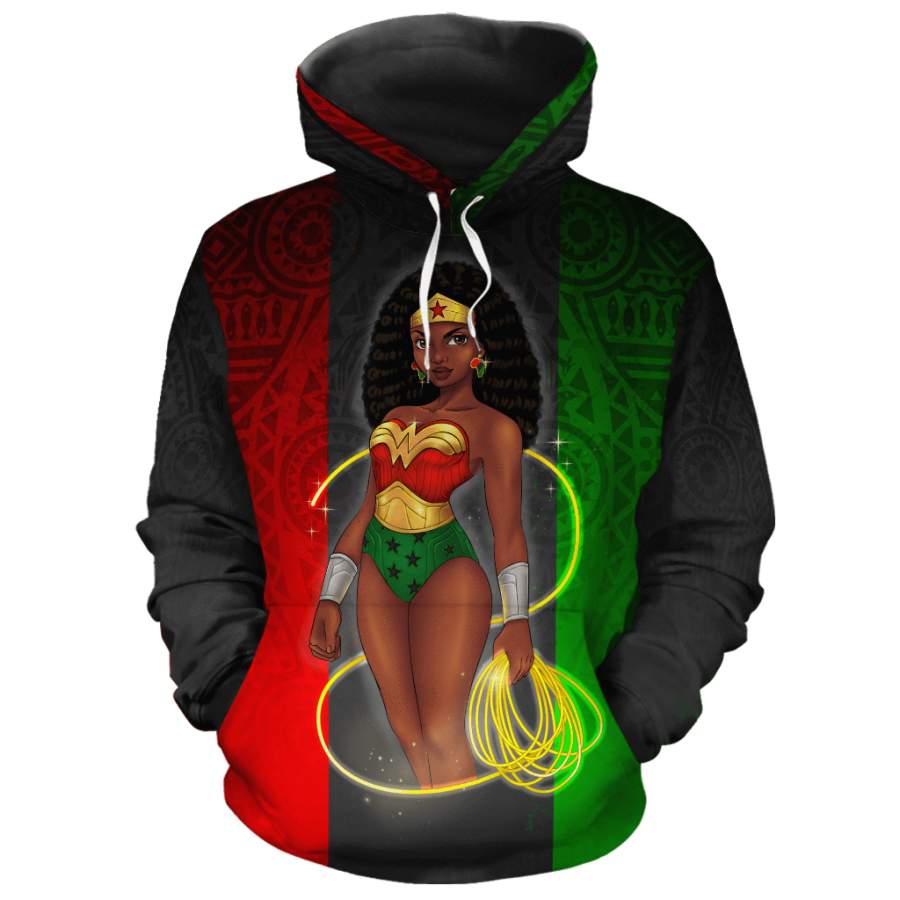 Black Wonder Women Hoodie 3D All Over Print