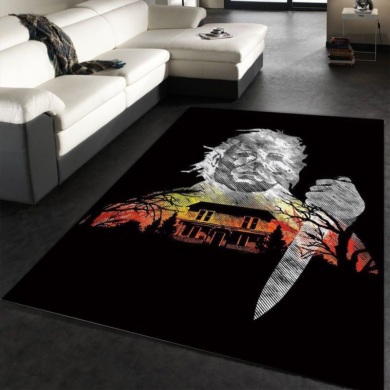 Michael Myers Happy Halloween Area Rug Living Room Rug Home Decor Floor Decor