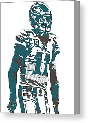 1 Carson Wentz Philadelphia Eagles Pixel Art 6 Joe Hamilton Canvas Print