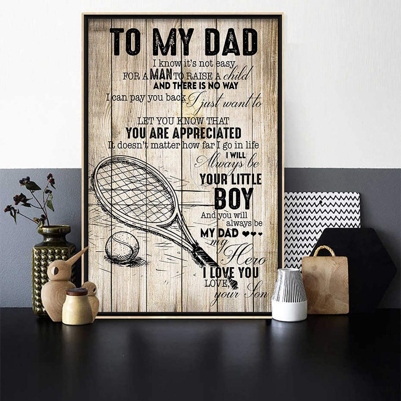 Poster Tennis Little Boy to Dad- House Decor – Motivational Wall Art – Aesthetic Posters – Vintage Posters