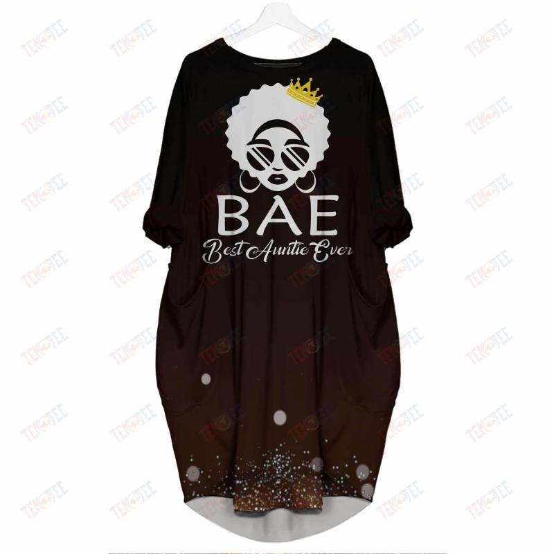 Temotee African Dress 35 – BAE Best Auntie Ever 3D Dress For Melanin Girls Afro Girl Shirt African American Woman Gift Idea TMT7135