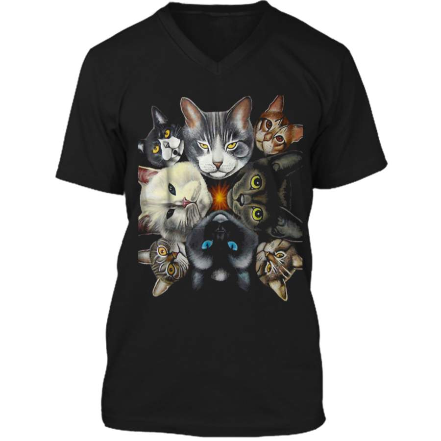 Warrior Cat Funny Cat Lover  I Love Kittens Gift Mens Printed V-Neck T